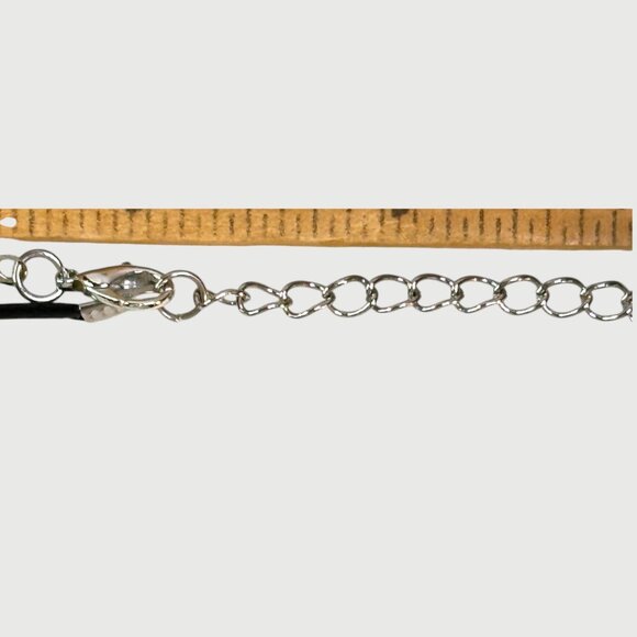 Green Aventurine Wire Wrapped Pendant Necklace With Adjustable Black Cord - Picture 6 of 8